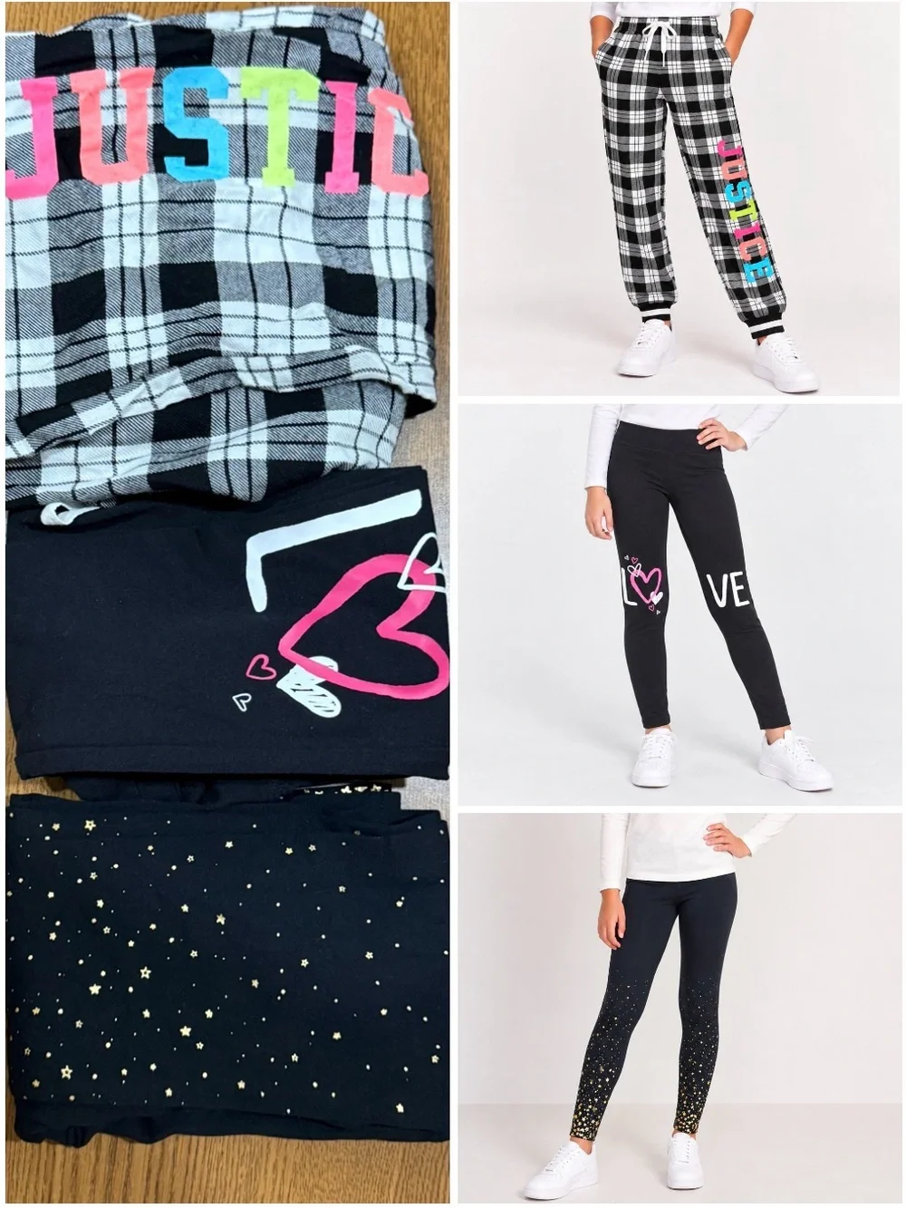Justice / Old Navy Girls' Leggings and Joggers with Fun Prints.